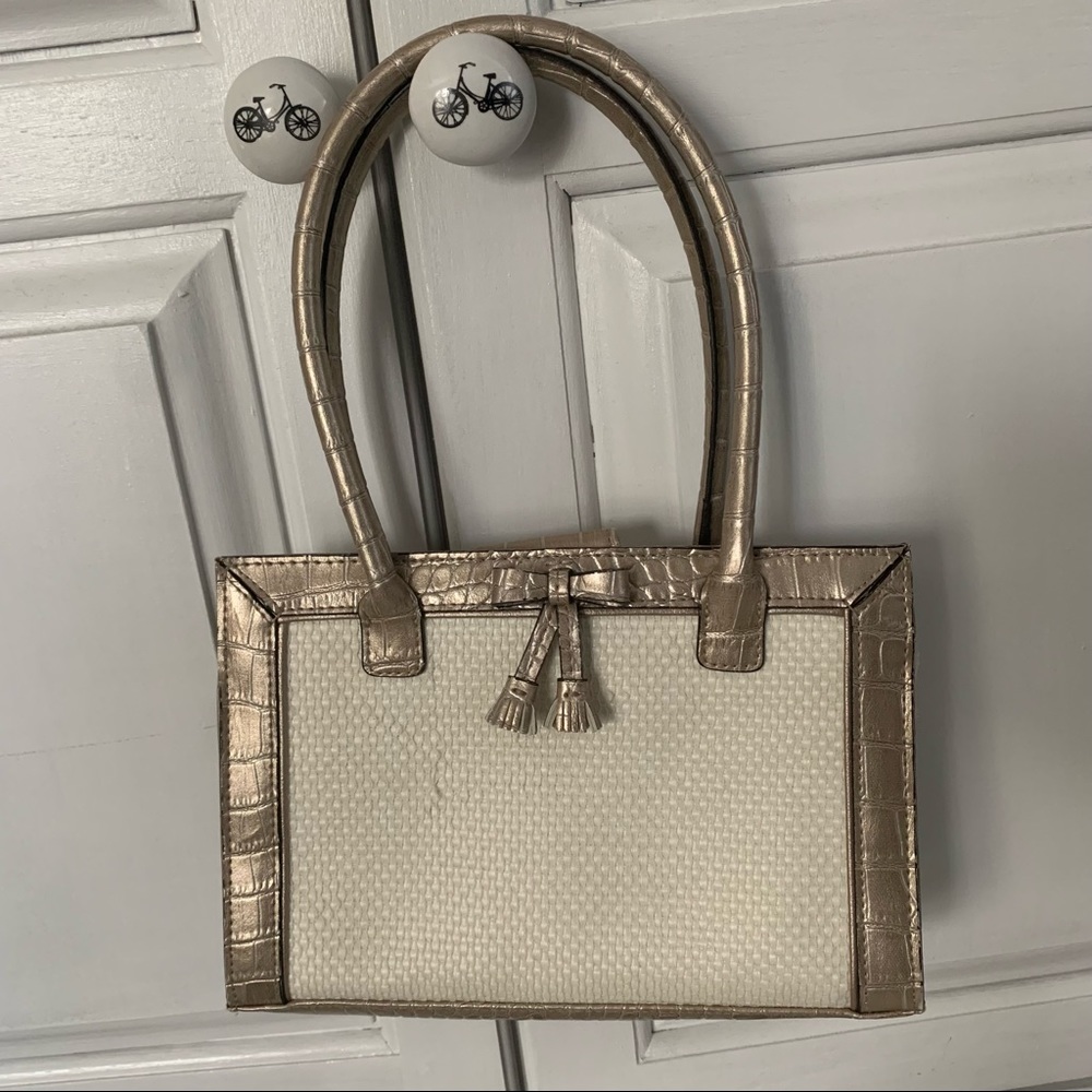 Vintage y2k White and Gold Mini Bag by Liz Claiborne